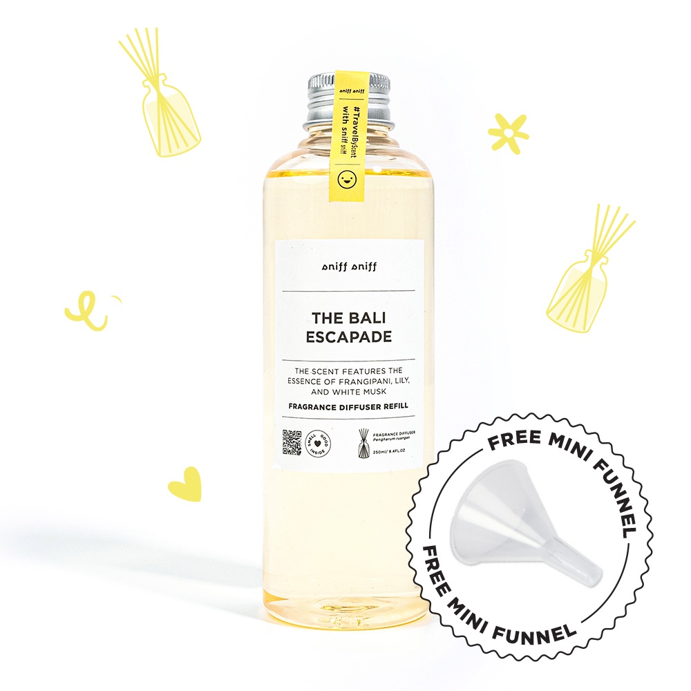REFILL REED DIFFUSER 250ml - pengharum kamar/ruangan sniff sniff-Bali