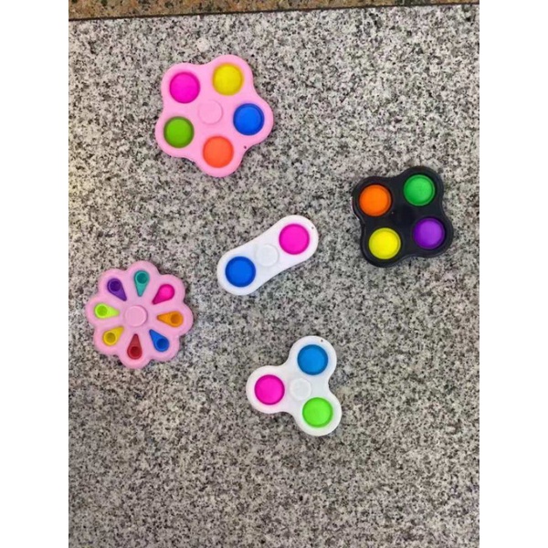 Mainan anak spinner pop it 5/8/10 sisi warna warni/ mainan edukasi anak