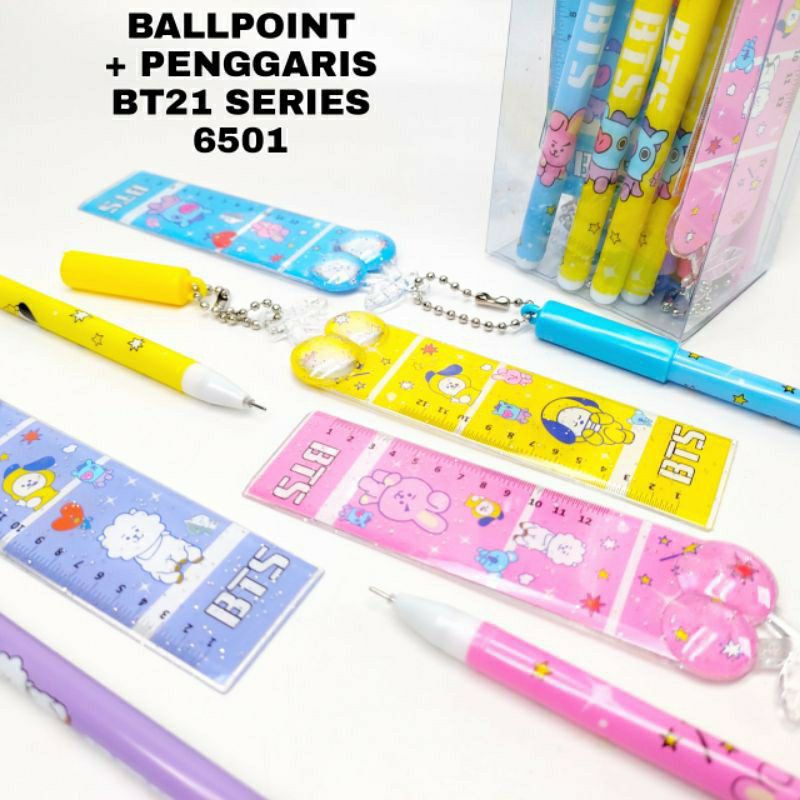 ( 1 LUSIN ) PULPEN BT21 GANTUNGAN PENGGARIS PEN BT21 PULPEN BTS BOLPEN BANGTAN BOYS LUCU ATK MURAH