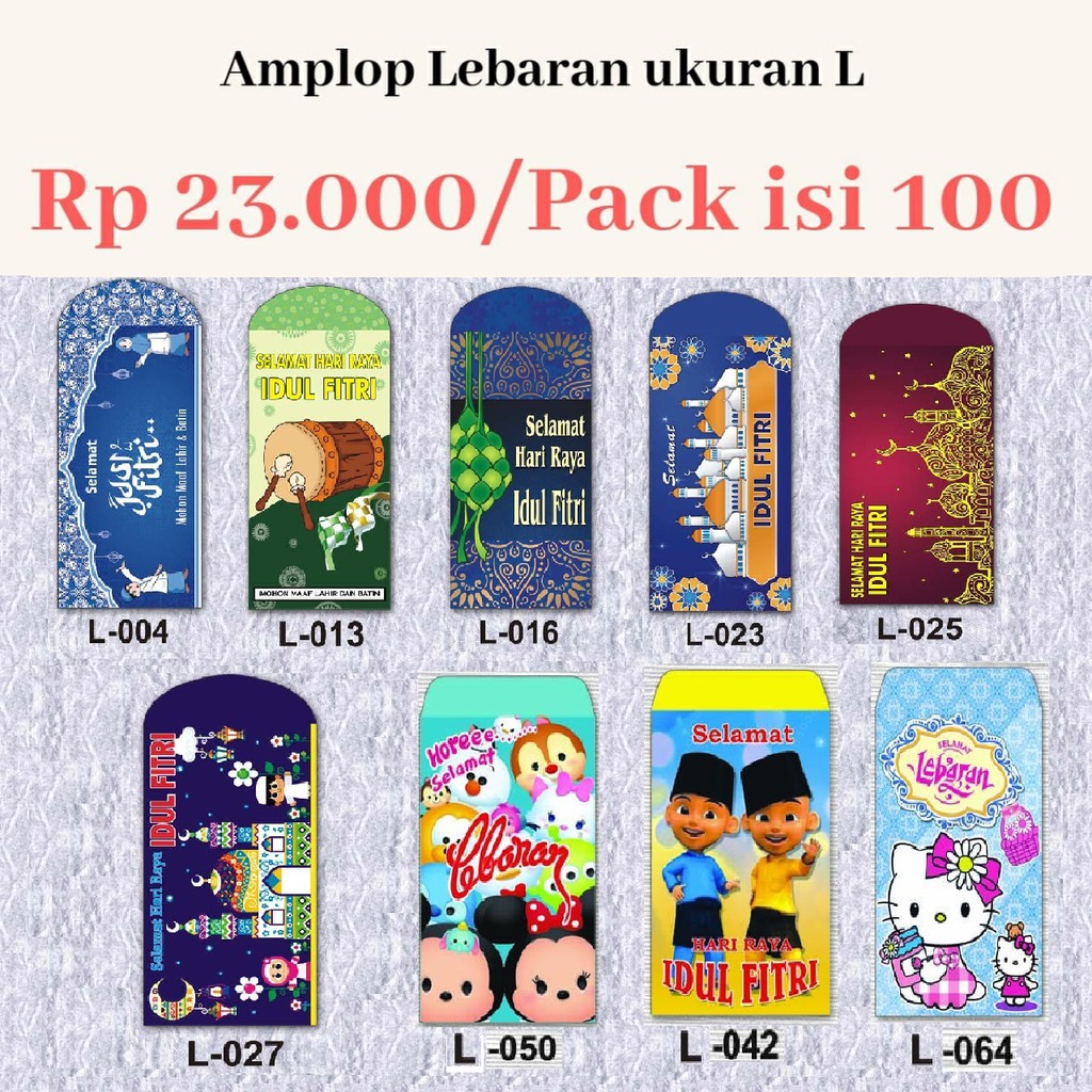 

Amplop Lebaran Idul Fitri Grosir ukuran L 100 lembar