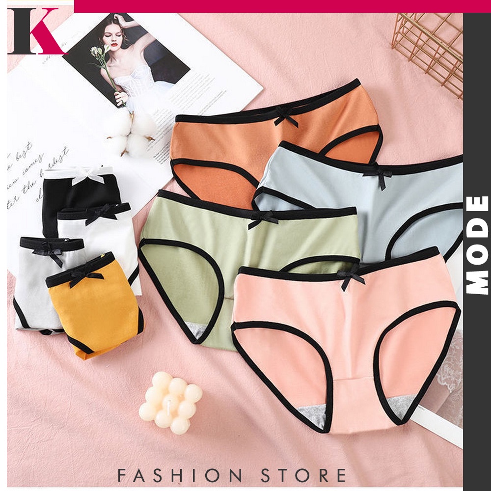 Celana Dalam Wanita Katun Pita List Hitam / CD Wanita Sexy Kancut Cewek Sempak Wanita Dewasa KMD P81