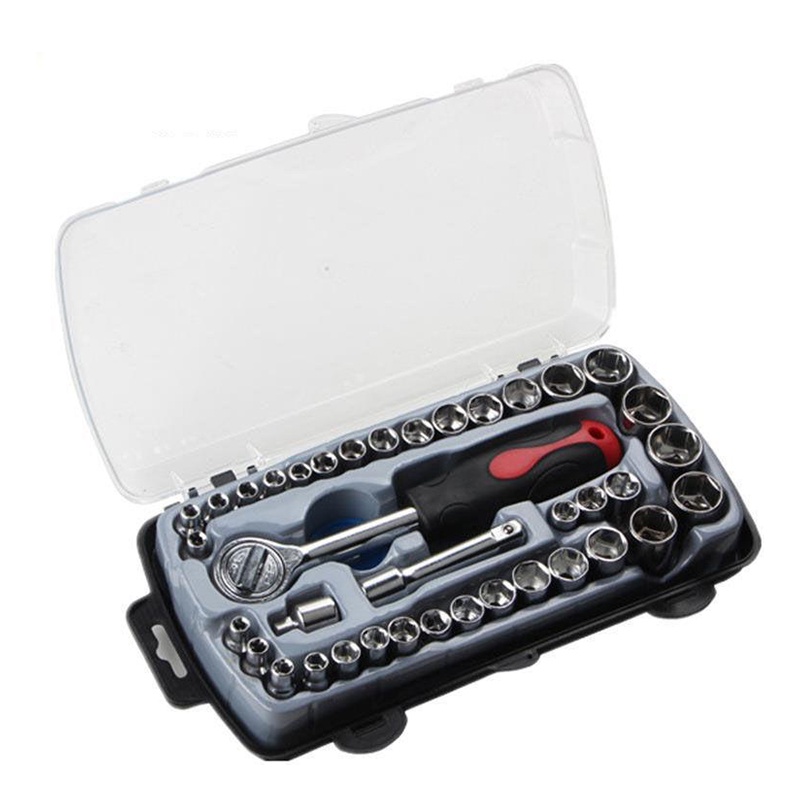 Bonkyo Kunci SOK 40 PC Set Socket (1/4 &quot;) Full Lengkap Socket Tool Kit Pas Ring L Motor Mobil