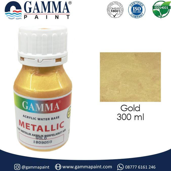 gamma Metallic Artistic Finish Acrylic Paint - Gold 300gr termurah
