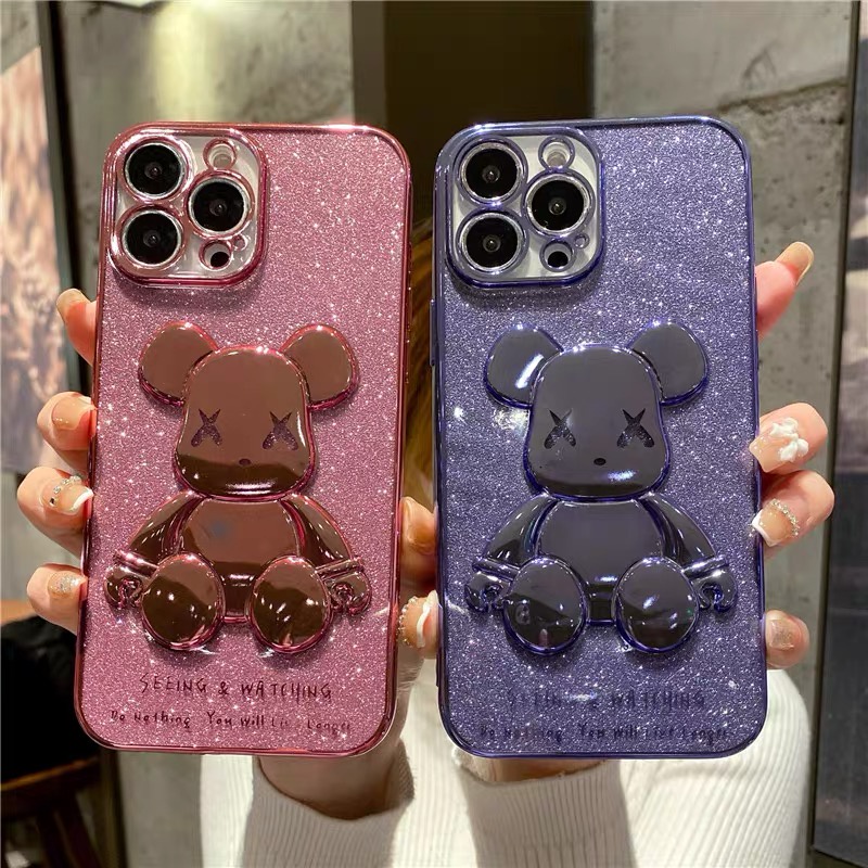 Soft case Pelindung Shockproof Motif Beruang Untuk iphone 11 pro max 12 13 14 pro max