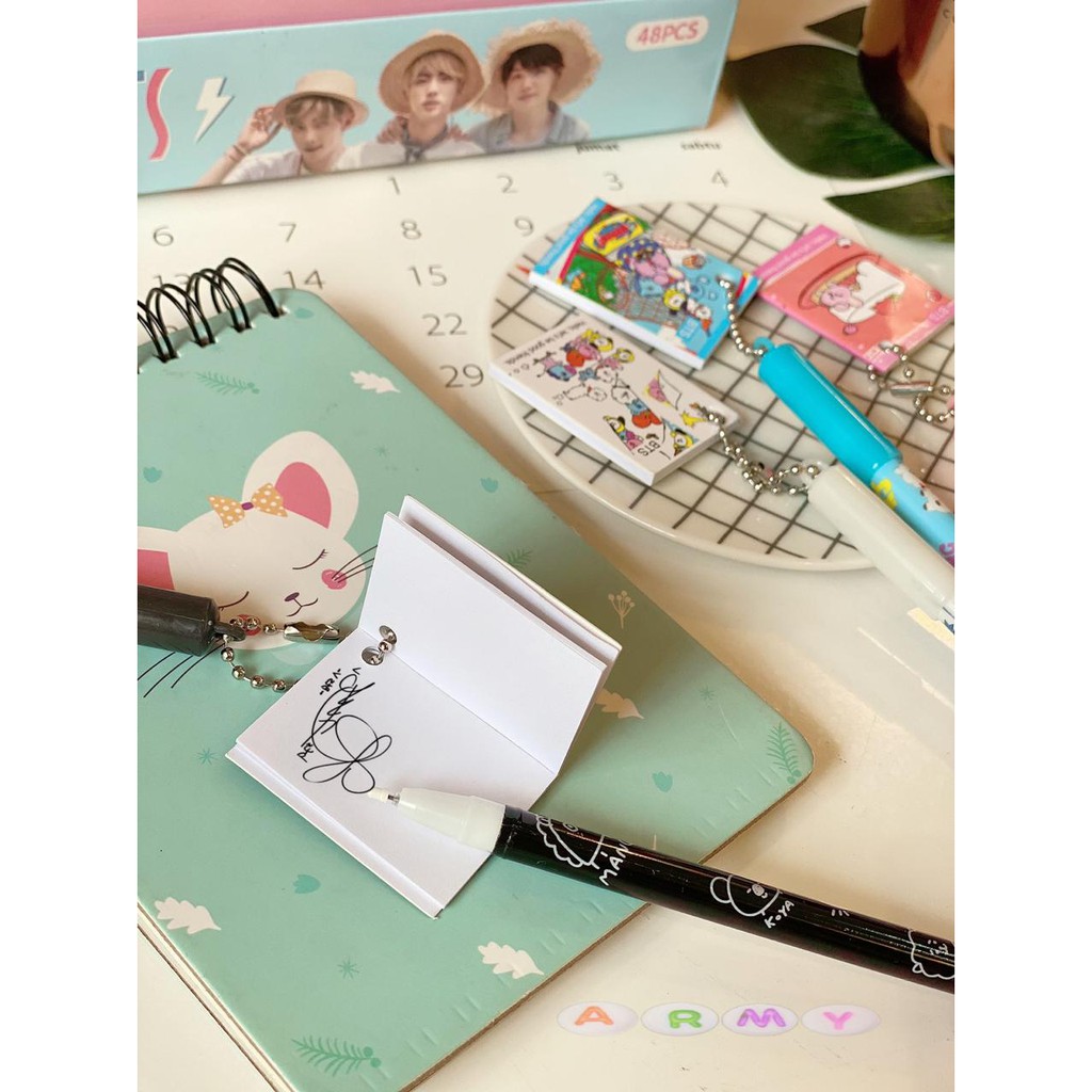 VS BG - PULPEN BT21 3 MOTIF KPOP Pulpen Cute Cartoon Ballpoint