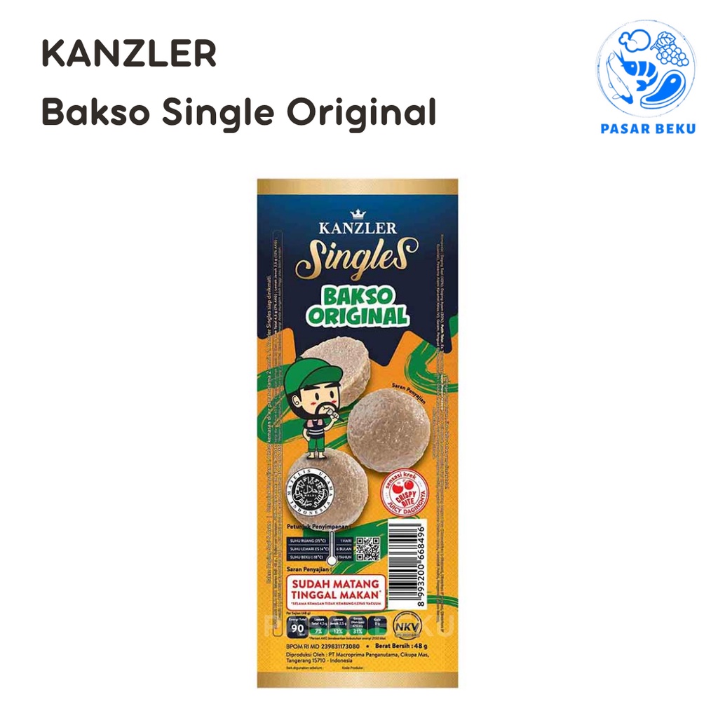 

(Khusus AREA SUMBAR) KANZLER BAKSO SINGLE 48 Gram Viral Frozen Food Pasar Beku Padang