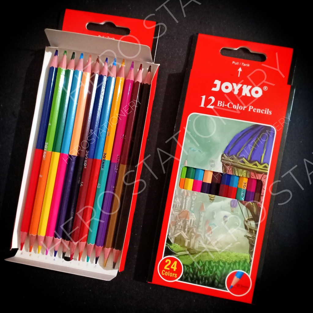 

Pensil warna bi-color bicolor pencil joyko 24 warna CP-Bi101