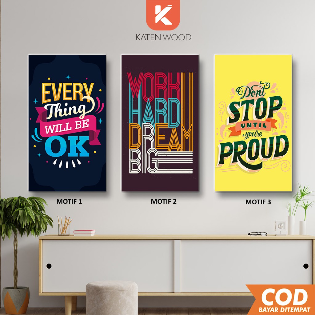 Jual Hiasan Dinding Poster Kayu Tulisan Keren Kekinian Wall Decor