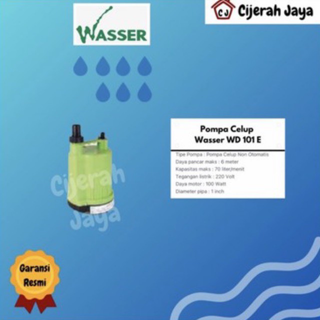 WASSER Pompa Celup WD 101 E Pompa Celup 100Watt / WASSER WD100E WD 100 Pompa Celup Air Bersih
