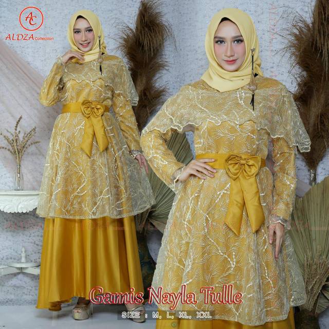 Gamis tulle mutiara nayla