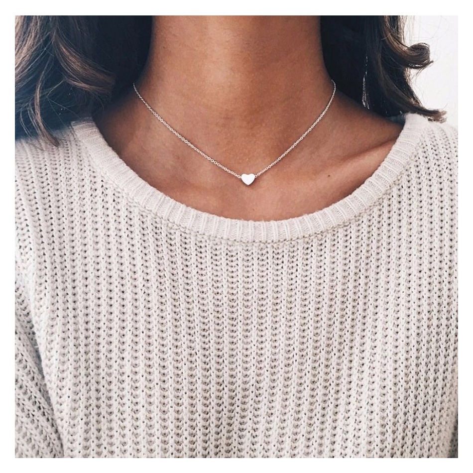 Kalung Choker Bahan Stainless Steel Warna Emas Untuk Wanita