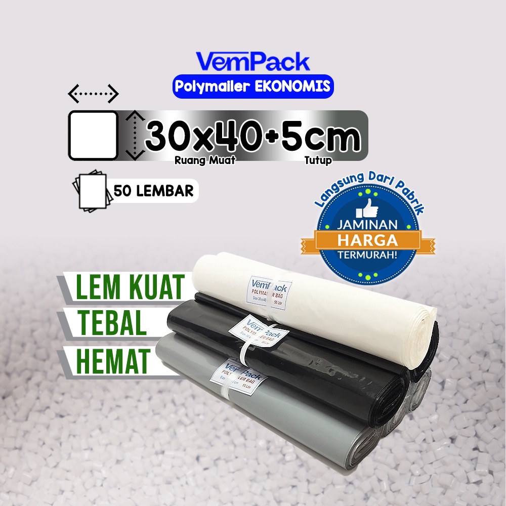 

Polymailer EKONOMIS 30x40 CM 40 Micron PE Glossy Plastik Packing Online Shop Tebal Anti Sobek Murah