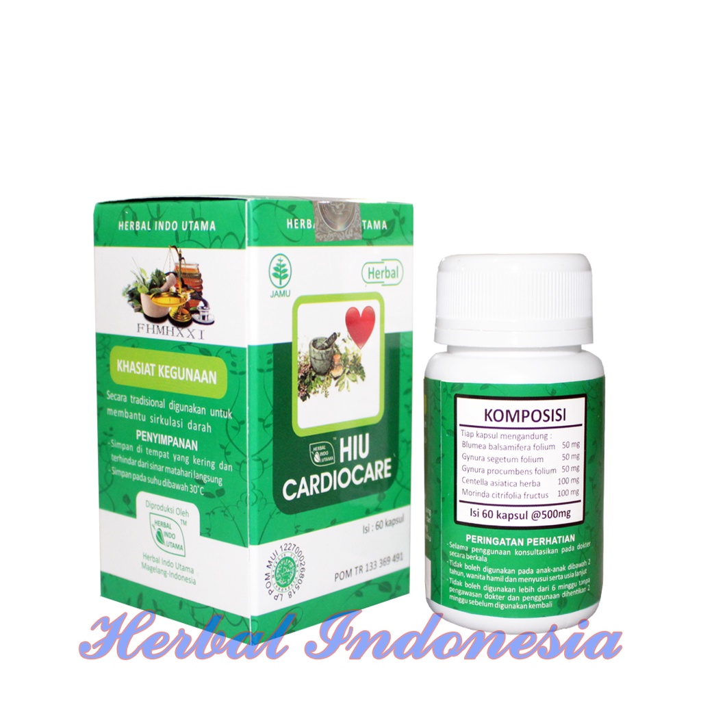 Kapsul Cardiocare HIU Herbal Isi 60 - Obat Sakit Jantung - HIUCARDIOCARE