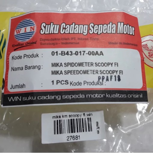 Mika Speedometer Honda Scoopy FI Tahun 2015