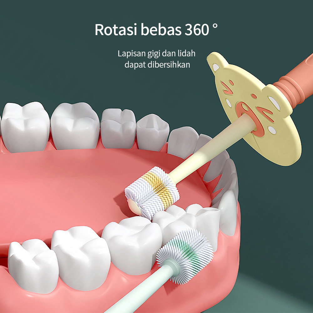 Halo Baby Store sikat gigi anak 1-6 tahun lembut /sikat gigi soft toothbrush baby 360 derajat