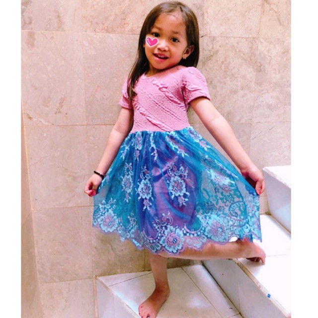 Dress tutu tille tulle brukat anak usia 2-4 / 5 tahun