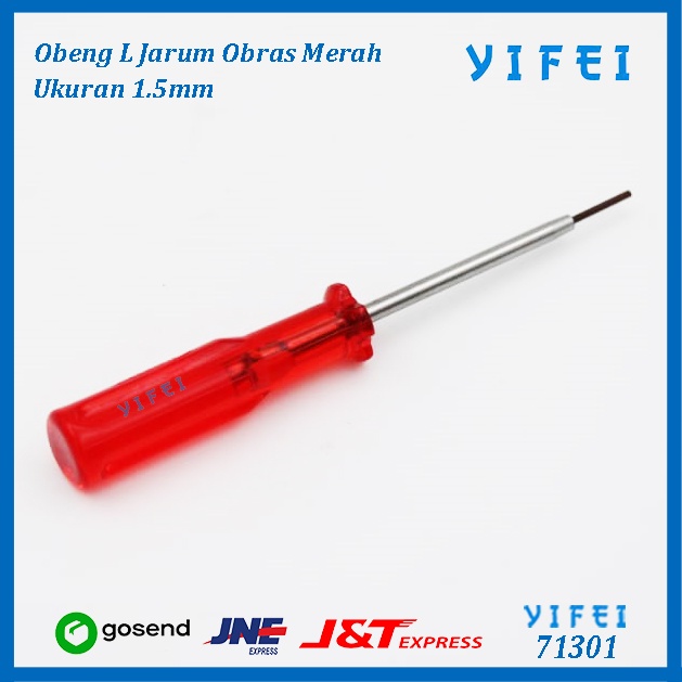 Obeng Jarum Obras - overdeck(1,5mm) Warna Merah/YIFEI-71301