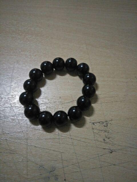  Gelang  Batu Natural Black Onyx  Black jade Giok Hitam  