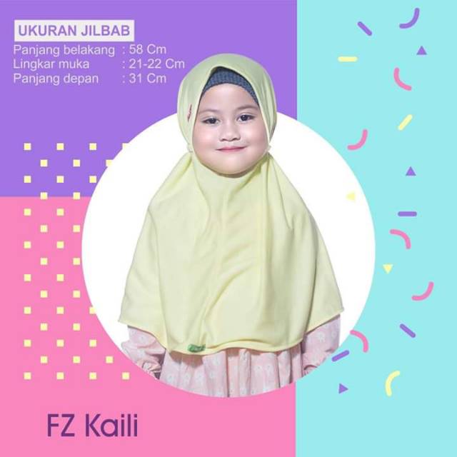 Hijab Instant Anak Jilbab Bergo Tali Karet Belakang Kerudung Murah - KAILI