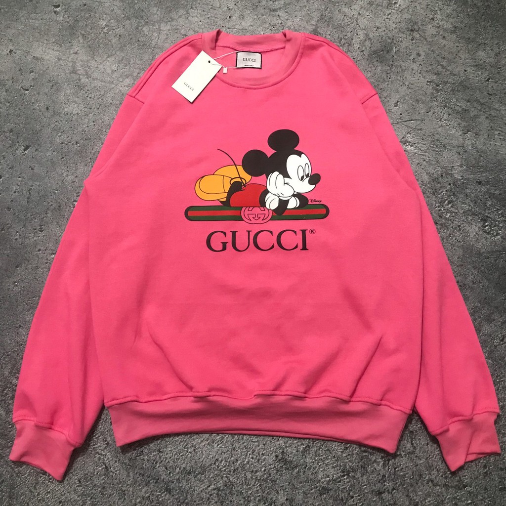 Jaket Sweater Crewneck GCC MICKEY MOUSE – Pink Edition Trendy Casual Unisex Good Brand Quality Styl