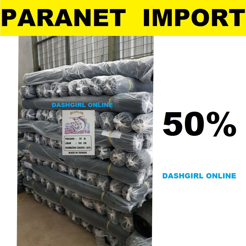 PARANET 50% IMPOR ROLL PANJANG 50m LEBAR 1.8m / PARANET IMPORT