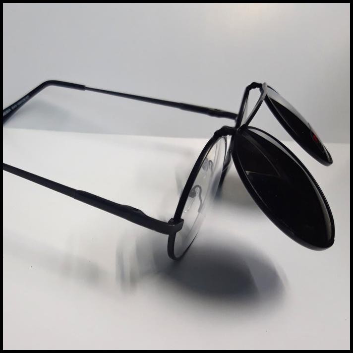 Best Seller Kacamata Boboboho Clip On Hitam Silver Kacamata Retro Bulat Boboho