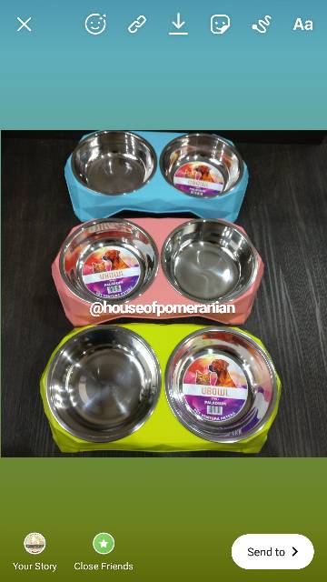 Mangkok tempat makan anjing kucing kelinci hewan dog bowl stainless food