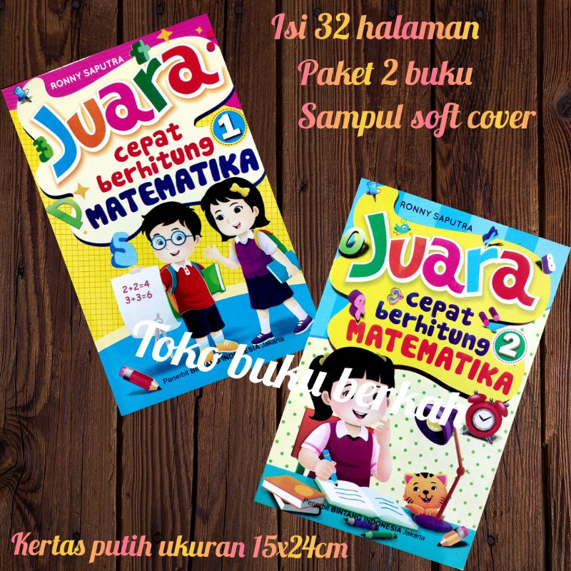 buku juara cepat berhitung matematika isi 2 buku 1&amp; 2.15×24 CM