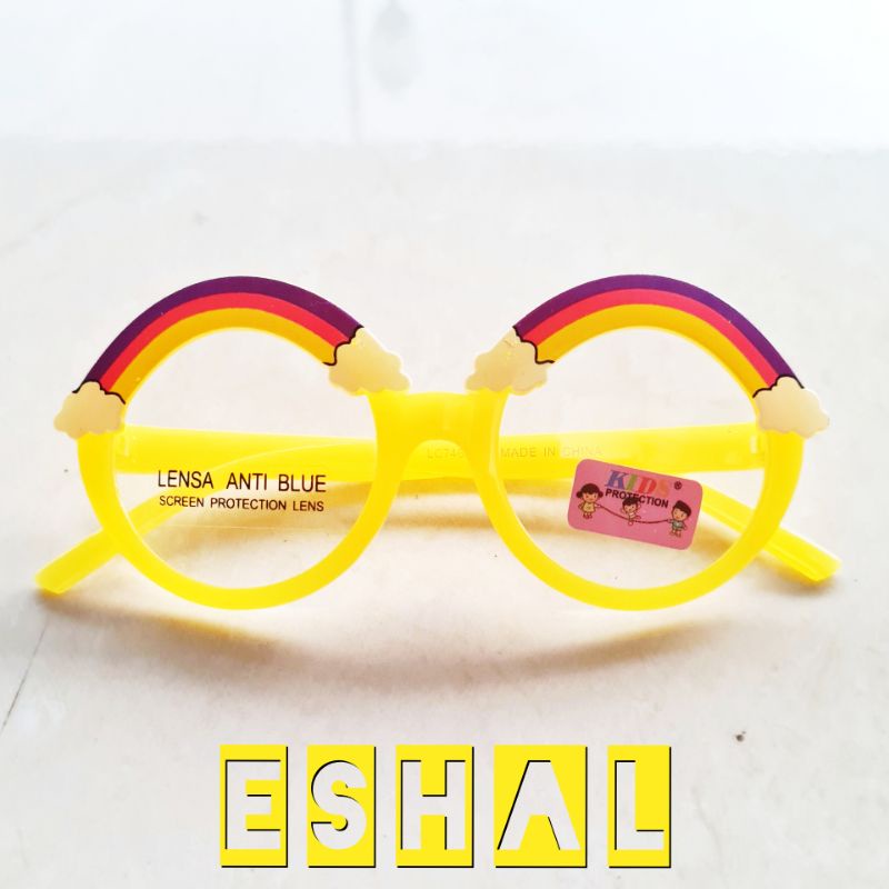 Kacamata Anak Anti Radiasi model Pelangi / Rainbow sunglasses anak perempuan keren-Kuning