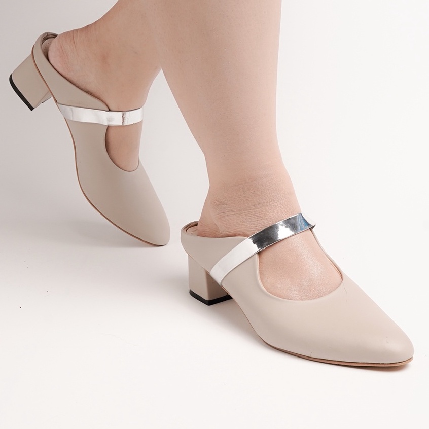 MULES ORIGINAL | Sepatu Sandal Heels Wanita Ukuran Besar-Jumbo Bustong Heel Pesta Formal Big Size