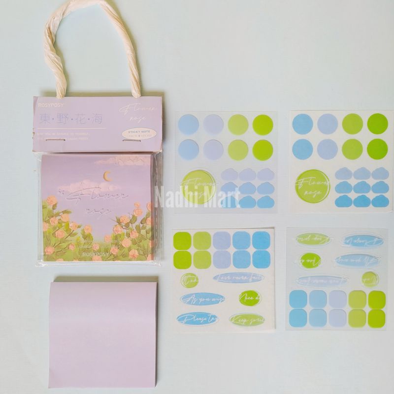 STIKER STICKY NOTE STIKER STICKY NOTES STIKY NOTE MEMONSTICJY NOTE / FLOWER STICKY STIKER FLOWER ROSE-Flower rose