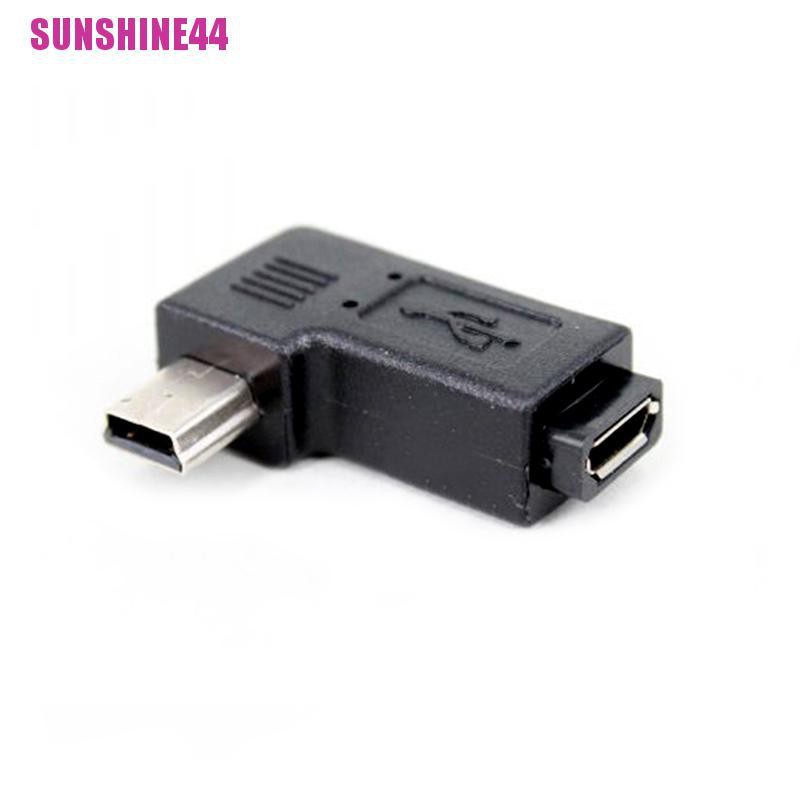 [SUN44] 90 Degree Right Left Angle Mini USB Type A Male To Micro USB Female Adapter