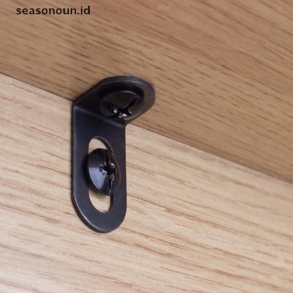 10 Pcs Bracket Sudut Kanan Bentuk L Bahan Metal Warna Hitam