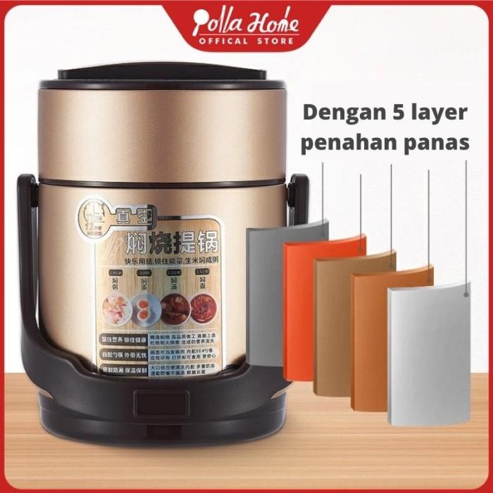 Ollahom Vacuum Pressed Lunch Box Stainless Steel 304 Penahan Panas Berkualitas