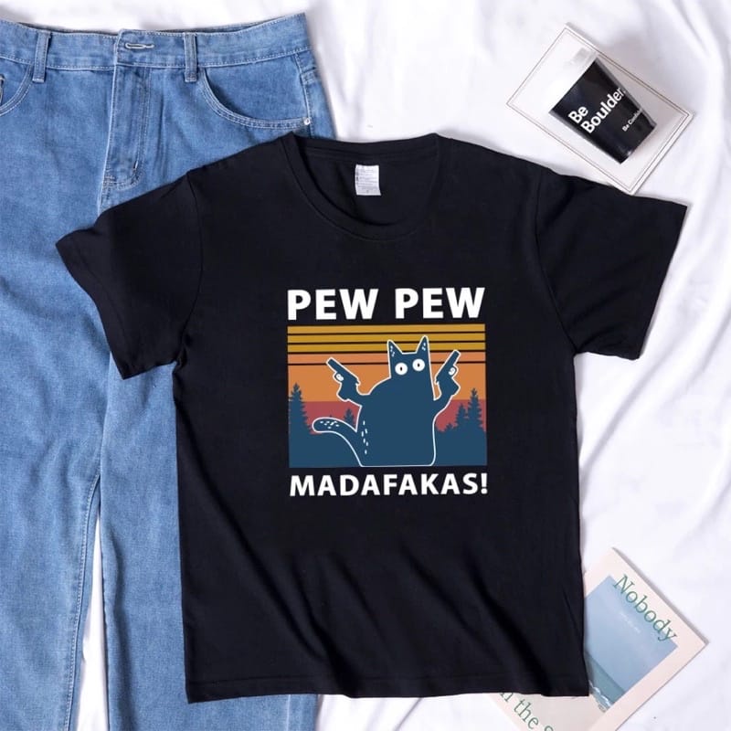 MYSTIQUE.ID-BAJU KAOS PEW PEW T-SHIRT LUCU DAN AESTHETIC