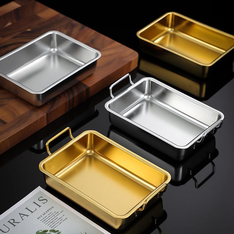 Piring Saji Stainless Steel Korean Snack Plate| French Fries Tray