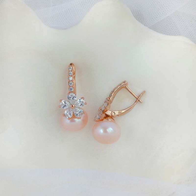 Anting lapis emas mutiara air tawar asli lombok Anting anting wanita Anting mutiara lombok asli Anti