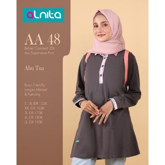 ALNITA ATASAN WANITA // AA 048 ATASAN BY ALNITA // TUNIK KAOS WANITA // TUNIK KAOS BEST SELLER
