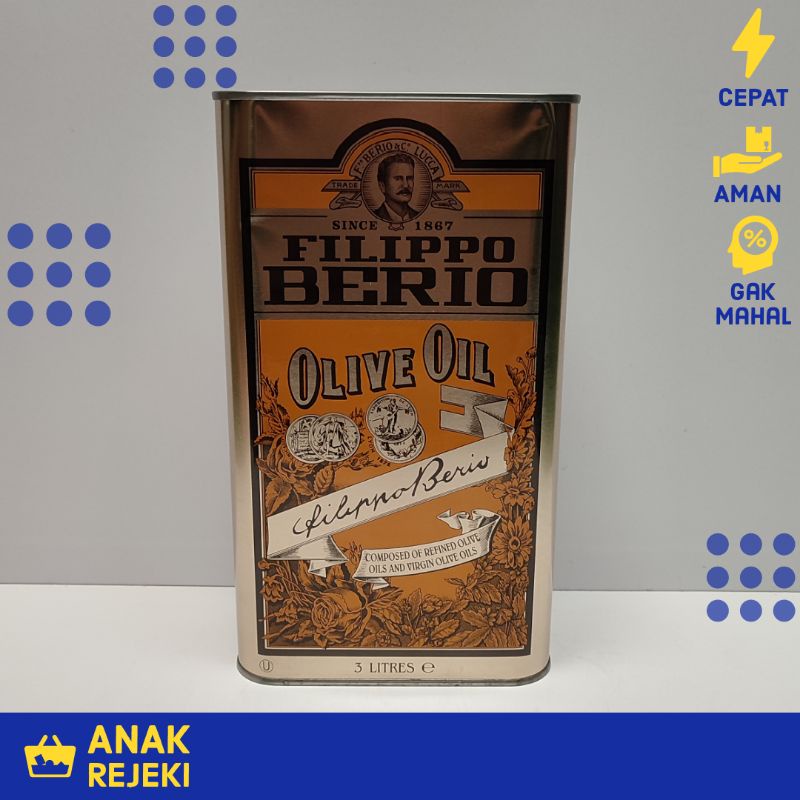 

Filippo Berio Olive Oil 3L - Minyak Zaitun Murni / Pure 3 L Italy - Standard