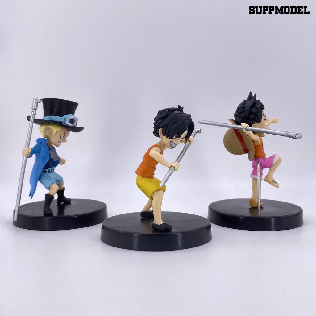 3pcs Action Figure model Anime One Piece Luffy Untuk Dekorasi