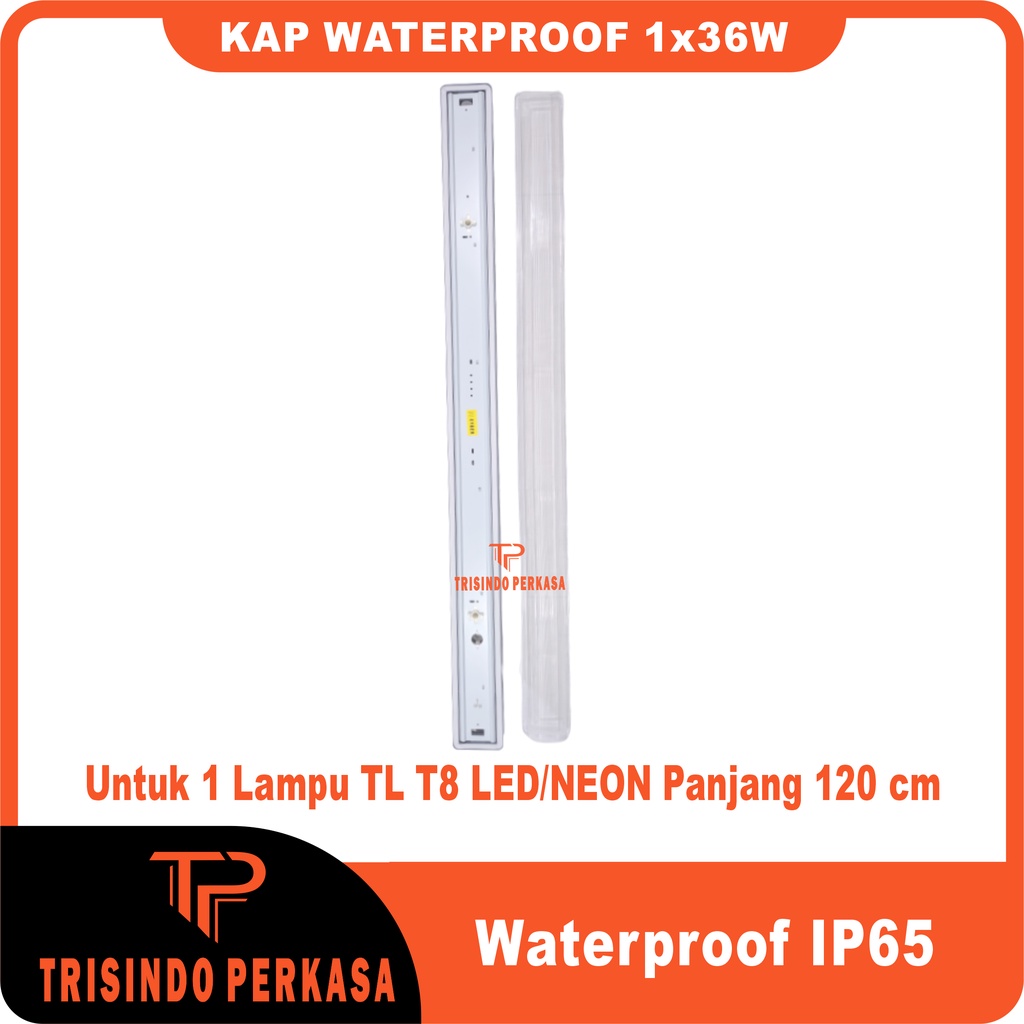 Kap TL T8 LED 1x36 waterproof IP65 120cm rumah lampu Housing outdoor