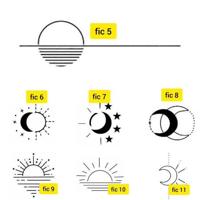 Tato Temporer bulan matahari kecil moon minimalis Stiker Tato Minimalis - FIC