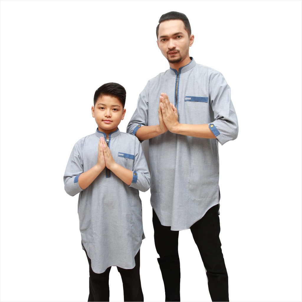 Baju Koko Kurta Millenial Warna Grey Blue Abu Kebiru Biruan Shopee Indonesia