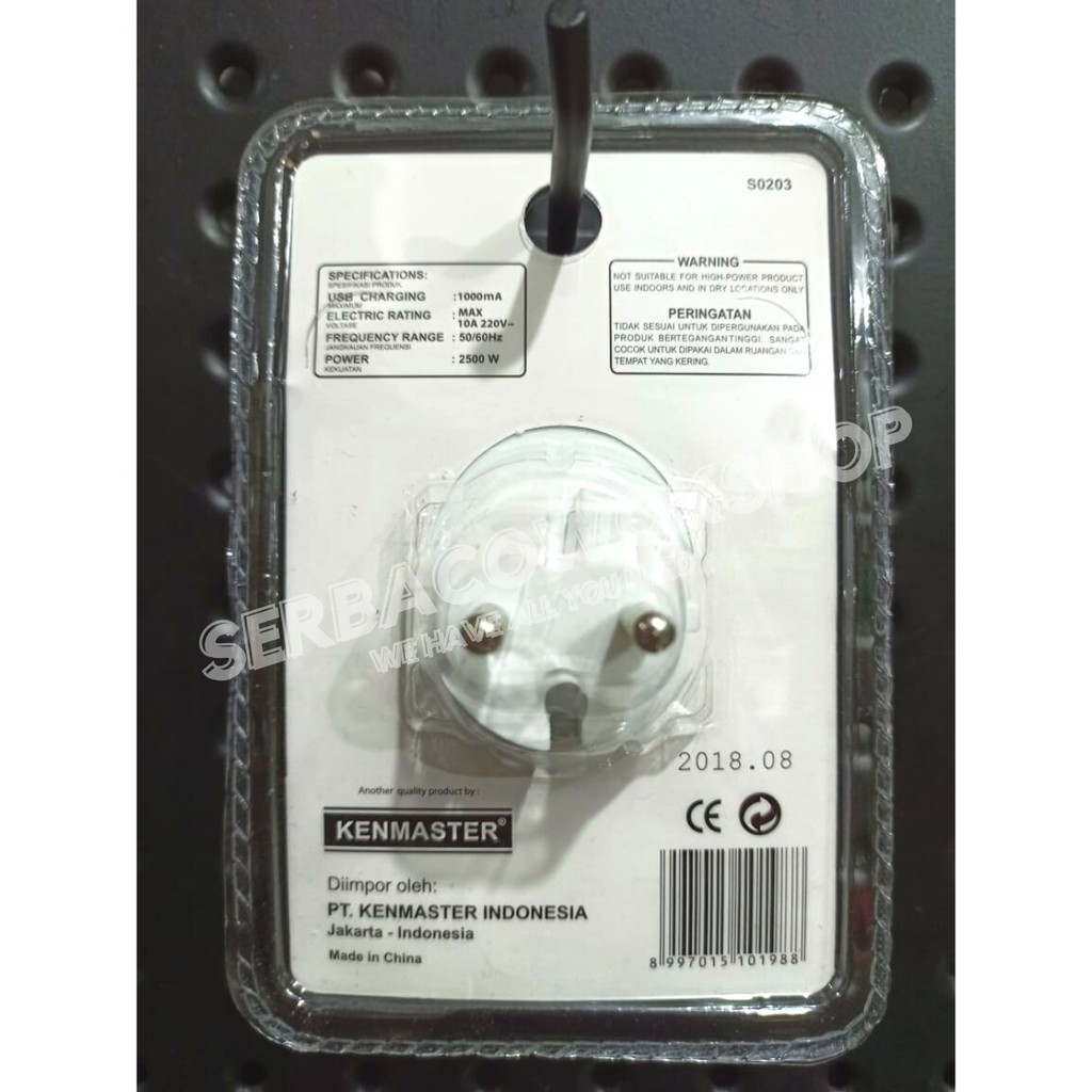 Kenmaster Steker Listrik 2 USB Plug Adaptor Stop Kontak Cabang 3 Termurah Berkualitas