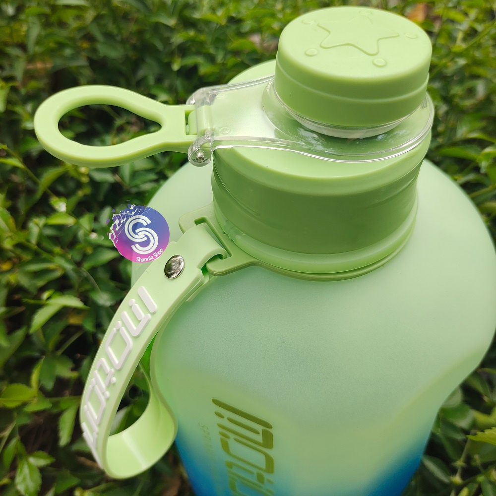 KJ101 Botol Motion 2200ml JUMBO FREE POUCH STICKER Botol Minum Motivasi Sport Gradasi Botol Korea Viral 2,2L