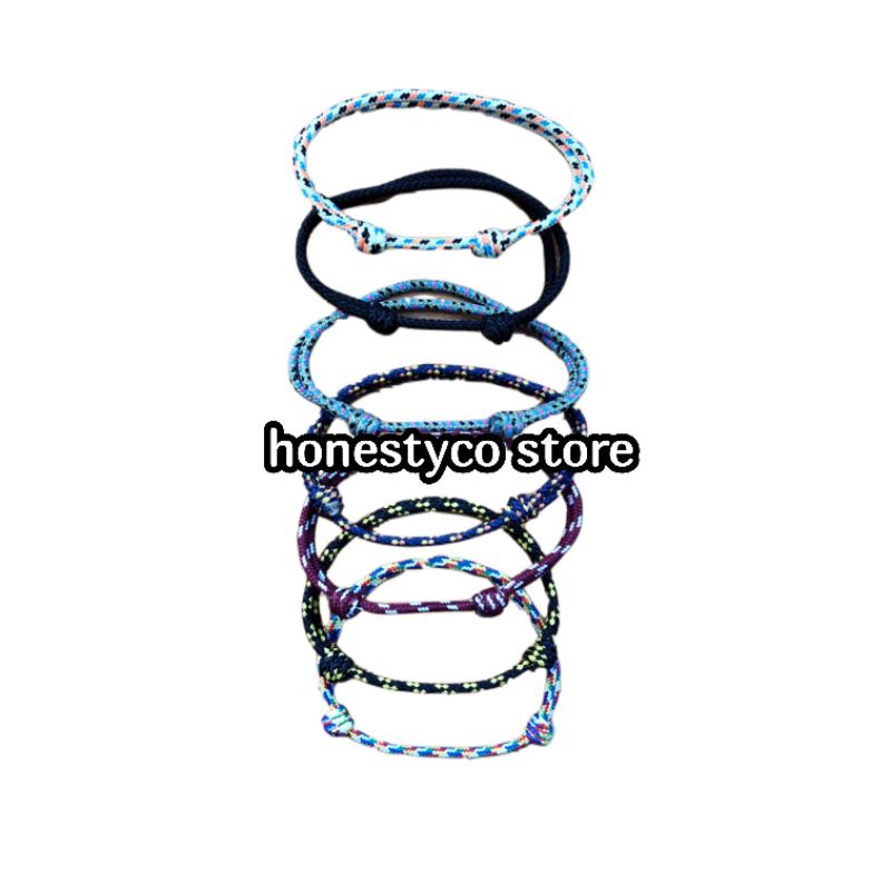 MURAH LEBAY Gelang Tali Pria Wanita 2mm Aksesoris Gaul HONESTYCO - Two Lock