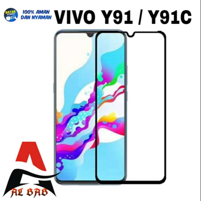 Tempered Glass Vivo Y91 / Y91C Full Cover Anti Gores Kaca Vivo Y91 / Y91C Full Layar