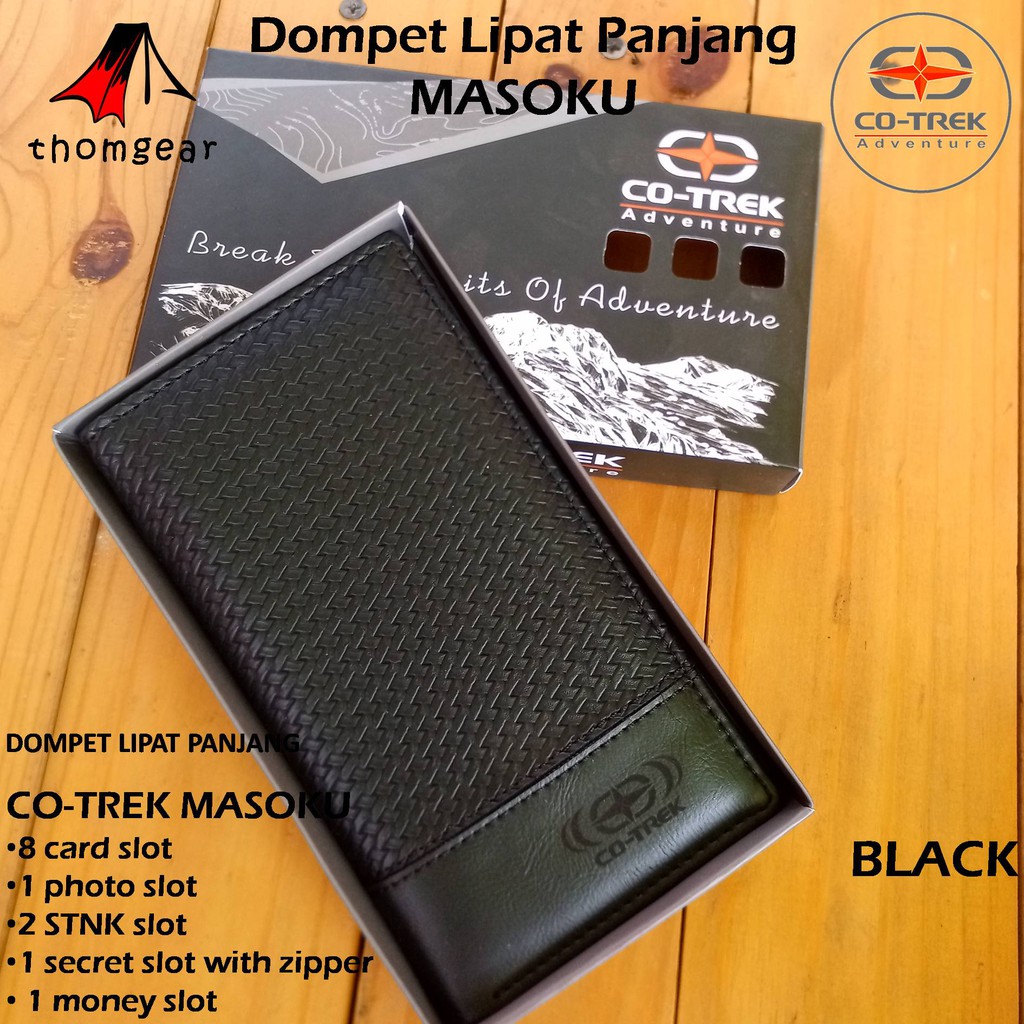 Thomgear Dompet Pria Lipat Panjang Co-Trek Adventure Masoku Dompet Outdoor Kulit