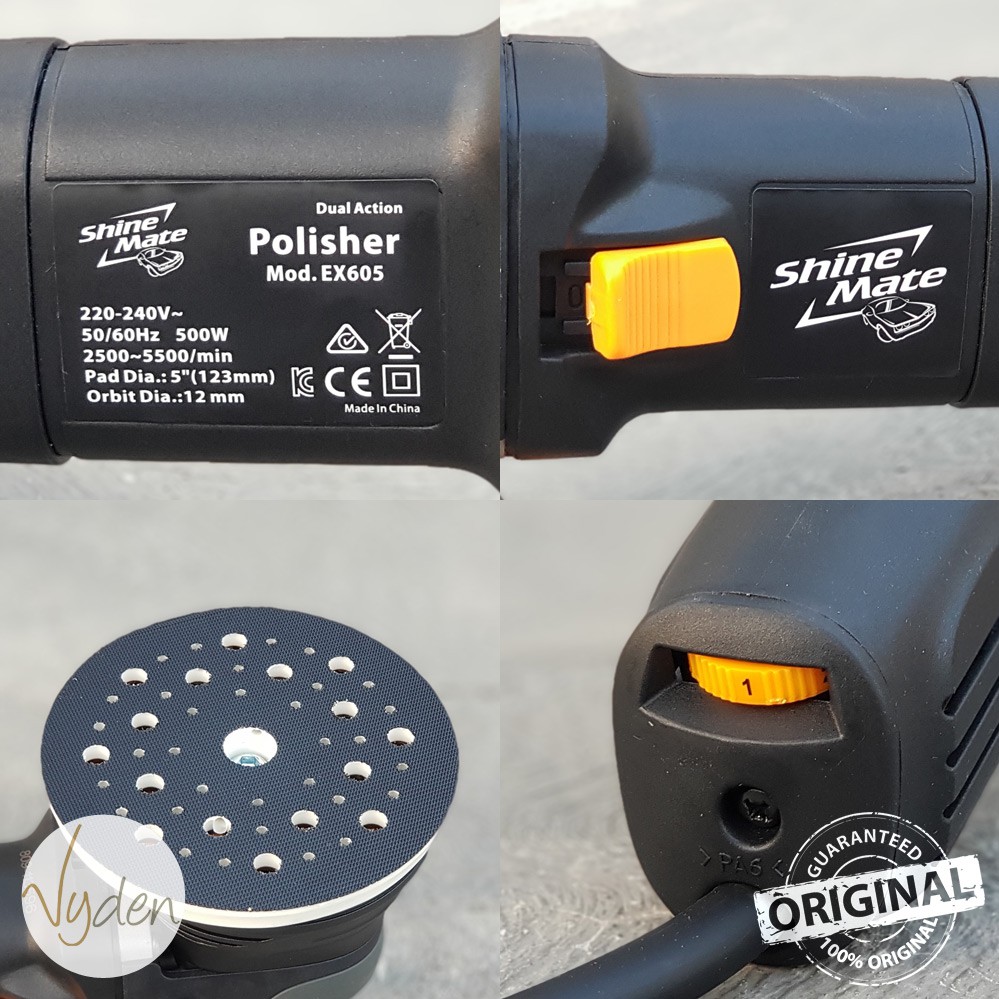 MURAH Mesin Poles Shinemate Dual Action Spot Polisher EX605 5in Orbit 12mm GRATIS 3 PAD