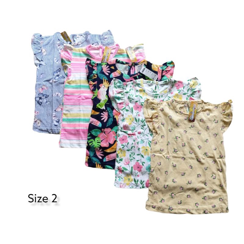 callysta kaos Ruffle size 1-5 tahun motif